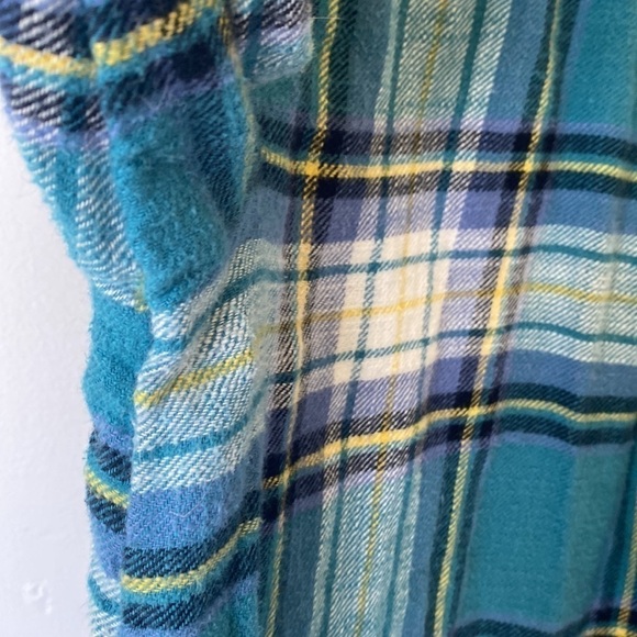 AMERICAN Eagle oversized fit boyfriend plaid flannel button down shirt Sz S - Picture 6 of 10